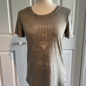 MAURICES Women's Size XS Gray "Embrace the Journey" Lightweight S/S T-shirt Soft